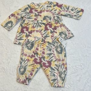 Grayson Mini 0-3M Girls 2Pcs Top & Pant Set | Purple Multi Color | NWT